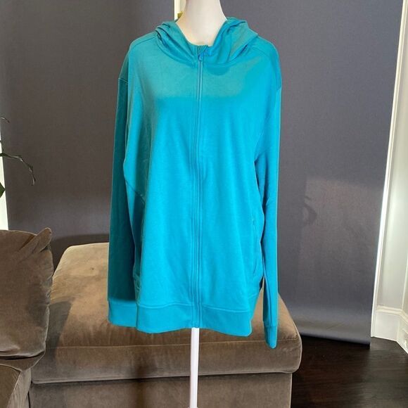 Women’s all in motion Full Zip Hoodie Deep Turquoise Size XL NWT - Picture 1 of 9